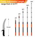 LAANPOLE 20FT Pole Saw, Telescoping Tree Trimmer with 3-12FT Extension Pole, Manual Branches Pruner for Backyard, Orange