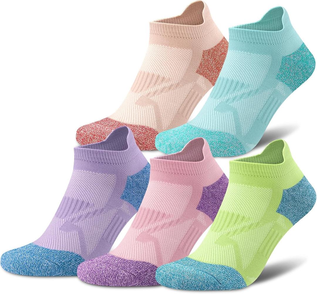 Gonii Compression Athletic Socks Cushioned Anti-Blister Comfort Fit Ankle Socks 5-6 Pairs (10-12, 5 Pair Colored) Gonii Compression Athletic Socks Cushioned Anti-Blister Comfort Fit Ankle Socks 5-6 Pairs (10-12, 5 Pair Colored)