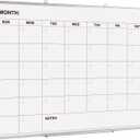 Comix Magnetic Dry Erase Calendar Whiteboard, 48 x 36 Inches Monthly Calendar Dry Erase Board for Wall, Aluminum Frame Planner White Board
