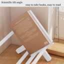 Wood Tilting Bookcase in Living Room/Home/Office, Desktop Book Shelf Organizer Bookshelves Storage Rack for CDs/Magazine/Books Display (White, 19.68"-L)