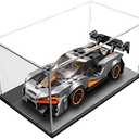 Clear Acrylic Display Case with Black Acrylic Base for 1:24 or 1:32 Scale Vehicle Model, Simple Self-Assembly Dustproof Showcase, Display Box for Diecast Cars,Collectibles(10x6x4 inch;25x15x10 cm)