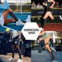 Compression Socks for Women Men Circulation Knee High 8 Pairs for Nurses, Running, Travel, Athletic (Large-X-Large, 00-8 Pairs-black White Gray)