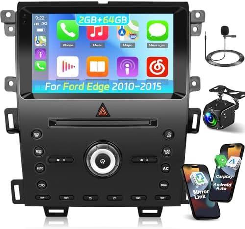 [2+64G] NHOPEEW Android Car Radio for Ford Edge 2010-2015 with Wireless Carplay and Android Auto - 9 Inch Touch Screen Car Stereo - Multiple UI/GPS/WiFi/SWC/Bluetooth + AHD Backup Camera