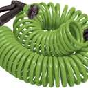 Orbit 27389 Coil Garden Hose, 50 Feet, with 8-Pattern Hose Nozzle (Green)