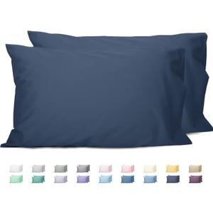 Sunflower King Pillowcases Set of 2, 100% Cotton King Size Pillow Cases 2, 2040 inches Crown Blue, Soft and Breathable