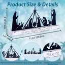 Nativity Scene for Christmas, Metal Nativity Decoration Sign Set with Wooden Base Indoor Outdoor Sculpture People Decor Silhouette Ornament for Holiday Garden Lawn Yard Xmas Home Table Shelf (Black)