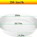 3 Pack of 26 inch Plant Saucer, 4.2" Depth Tray, Large Deep Garden Plastic Flower Planter Plant Trays for Indoors Outdoor Bath Bath (26", Creamy White)
