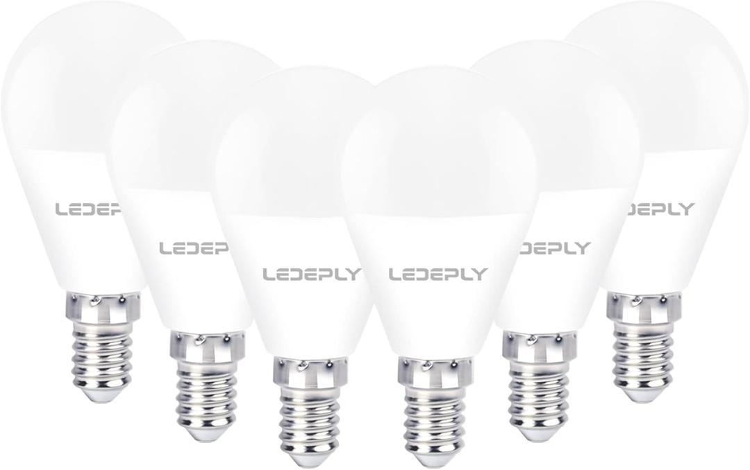 A15 Ceiling Fan Light Bulbs, Dimmable, E12 Base LED Bulb, 5.5W=40W, Warm White 2700K, 500 Lumen, LED Light Bulb, 6 Pack