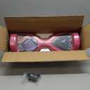 All Terrain Hover Board with Flash LED Lights and Wireless Speakers, Electric Hoverboard Supports Up to 165 lbs, Self Balancing Scooter Gift for Kids Pink