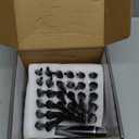 MIKKUPPA M14x1.5 Wheel Spike Black Lug Nuts, 32pcs Black Spike Lug Nuts 14mmx1.5 Solid 4.4" Tall Acorn Lug Nut with 1 Socket Key Replacement for Chevy Silverado 1500 2500 3500, F-150 F-250 F-350
