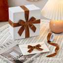 3 x Christmas Ribbon for Gift Wrapping - Brown Velvet Ribbon 3/8" * 10Yard - Vintage Christmas Ornaments Decor Bows Making - Christmas Tree Ribbon