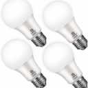 Energetic 4-Pack Dusk to Dawn LED Outdoor Light Bulb, 60 Watt Equivalent(6W), 800LM, Warm White 3000K, E26 Base, Automatic On/Off Sensor Light Bulb for Porch, Hallway, Garage, ETL Listed