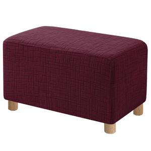 CYCMACO High Stretch Oversized Ottoman Cover, Ottoman Cover Rectangular for Folding Storage Stool, Thick Ottoman Slipcovers Washable Removable, with Elastic Bottom (X-Large, Burgundy)