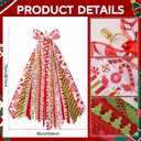 2 x Christmas Wreath Sash for Front Door Candy Peppermint Decorative Assorted Ribbons for Wreaths for Winter Holiday Christmas Yard Porch Decor