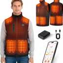 Heated Vest for Men Women with APP Control & 7.4V 20000mAh Battery, 16H Lightweight Electric Vest Hunting Work Gifts (X-Large)