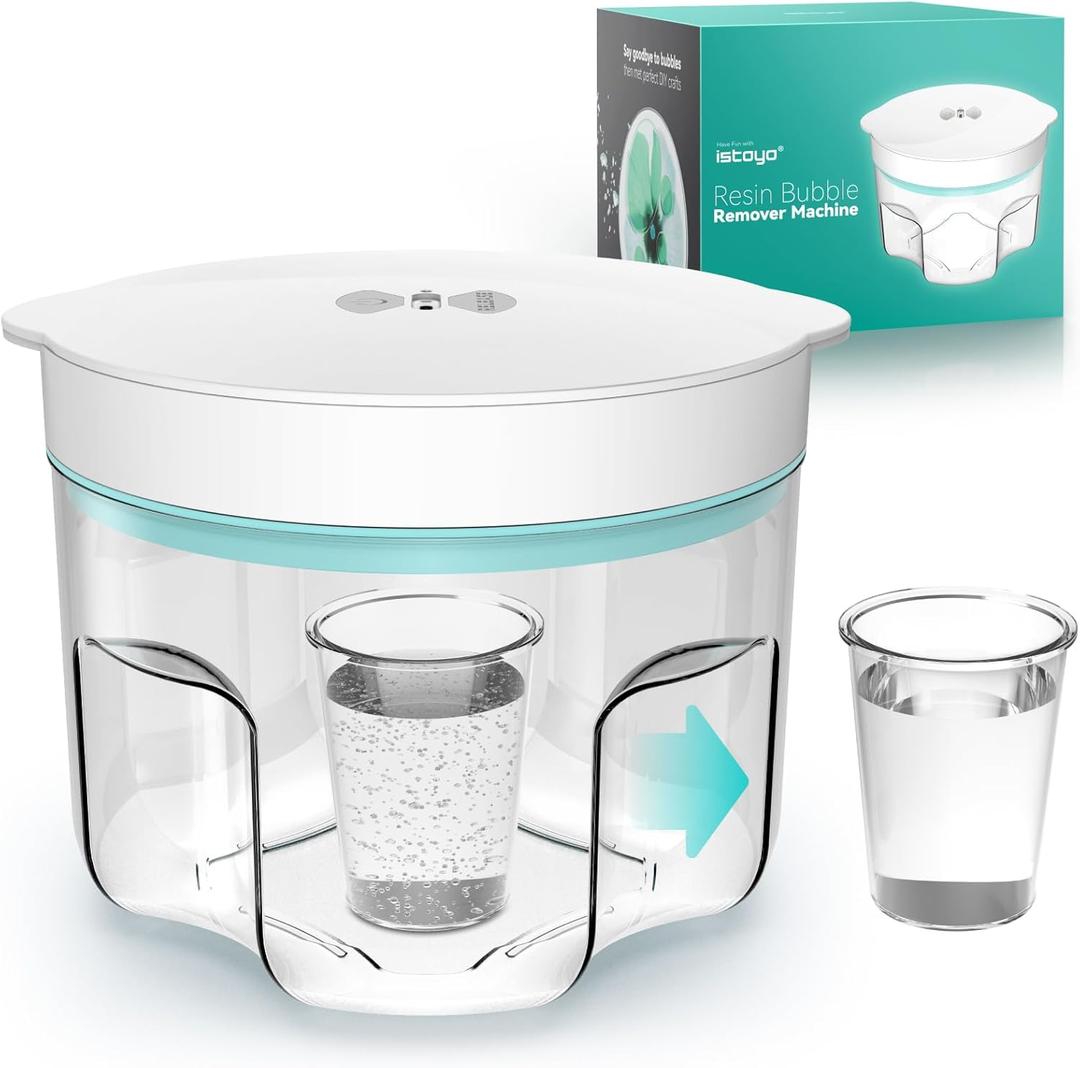 ISTOYO Upgraded Resin Bubble Remover, Remove 99% Bubble in 8 Minutes, 95kPa Vacuum Epoxy Resin Airless Machine for Epoxy Resin, UV Resin, Silicone Molds, Jewelry Making, DIY Crafts (White)