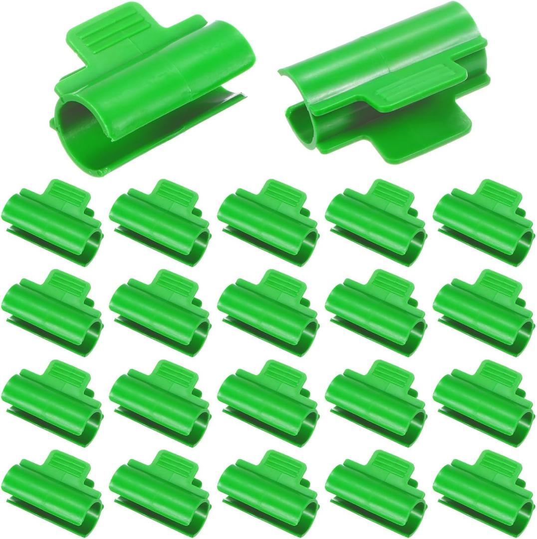 M METERXITY 40-Pack Greenhouse Clamps for 1 Inch PVC Pipe, Greenhouse Film Clamps Shading Net Rod Clip for Garden Net/Row Cover/Greenhouse Plastic [Grass Green]
