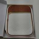 Quilted Vegan Leather Bible Cover, Color-Blocked Bible Cover Case for Women, Large Bible Carrying Case with Handle, Bible Study Supplies & Christian Gift for Women (White & Brown, M/L)