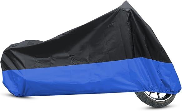 uxcell XXL 190T Rain Dust Protector Black+Blue Scooter Motorcycle Cover 104" for Yamaha