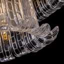 TOCHIC Modern Chandelier Black, Murano Glass Mid Century Pendant Light, 20.8 inches