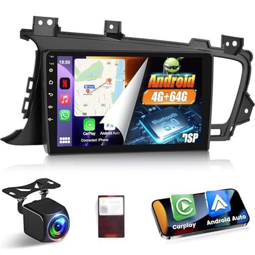 Upgrade Radio for Kia Optima K5 2010-2013: [4+64G] Android 15 9 inch IPS Touchscreen Mazda Stereo - Custom Homepage, Wireless Carplay and Andorid Auto, DSP/EQ, 5G/WiFi, GPS, SWC + Rear View Camera