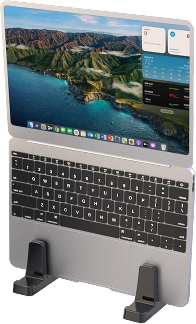 Shuomeng Ergonomic Vertical Laptop Stand  Space-Saving Cooling Laptop Stand for Desk Organization, Portable Stand, Compatible with MacBook Air Pro, Dell, HP, Lenovo, Tablets That Can Open 180