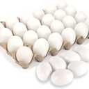 JOYIN 22 Pcs 2.36" Easter White Wooden Eggs, Unpainted White Wooden Fake for Kids DIY Paint Your Own Egg Decor, Easter Craft, Hunt, Basket Stuffers