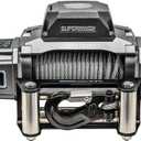 Superwinch 1710200 SX10 12V DC Electric Waterproof Recovery Winch 10,000lb/4,536kg Single Line Pull with Roller Fairlead 3/8in x 80ft Steel Wire Rope Corded Handheld Remote No-Bind Clutch