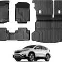 Floor Mats for Honda CRV 2012-2016, All Weather Floor Mats Trunk Cargo Liner with Backrest Protectors Accessories, Full Coverage Set (Not fit Touring/EX-L)