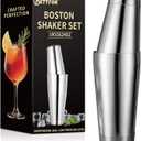 Boston Shaker Set, 18oz & 28oz 2-Piece Tins, Professional 304 Stainless Steel Cocktail Shaker with Leak-Proof Weighted Base for Bartending, Home & Bar Use (Silver)