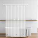 Waterproof Peva Bath Curtain 6Fx6F with Rustproof Metal Grommets, Shower Curtain for Bathroom Decor and Home Bath Accessory