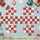 3 x OWENIE Christmas Table Runner, Vintage Style Christmas Table Decor with Classic Holiday Elements, 1336 Inch Linen Table Runner for Christmas Dinner, Party, Home Decor