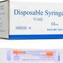 U 100 0.5 mL 30 Gauge 1/2 Inch Syringes, Lab Dispensing Syringe with Needle, Individual Wrapped, Box of 100