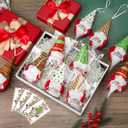 Peryiter 20 Set Christmas Hanging Gnomes Ornaments Coworker Gifts Bulk with Thank You Cards Swedish Plush Beard Doll Ornament Appreciation Gifts for Coworker Employees Staffs Xmas Tree Home Decor
