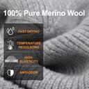 100% Merino Wool Beanie Hat for Men and Women, Unisex Thermal Winter Hat, One Size Cuffed Knit Ribbed Beanie (Gray)