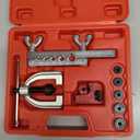 Brake Line Flaring Tool Kit, 3/16", 1/4", 5/16", 3/8" and 1/2” Double & Single Tubing Flare Tool for Copper and Aluminum Fuel Line Tube