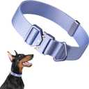 BuddyArmor Light Alloy Dog Collar Pro, Soft Lightweight Dog Collar with Metal Buckle Quick Release Heavy Duty Adjustable Nylon Collar for Medium Large Dogs Walking Training Running (Blurple, L)