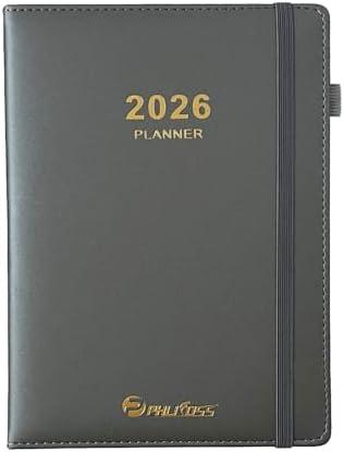 Daily Planner 2026 / Appointment Book, One Page Per Day, Jan - Dec 2026, Annual Daily Monthly Calendar Planner with Hourly Schedule and Monthly Tabs, 5.7" x 8.3" Agenda (Dark Gray)