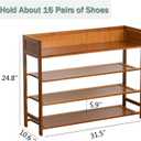 latifolia Bamboo Shoe Rack, 4-Tier Shoe Rack Organizer for Entryway, Living Room(Brown, 31.4''L), 4 Tier-31.50''L