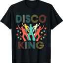 Disco King Men 1970s 1980s Distressed Dance 70s T-Shirt Small