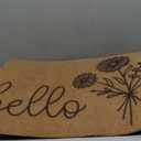 Hello Spring Door Mat for Front Door Welcome Matt Outdoor with Wildflower Bouquet Doormat Indoor Entrance with Flowers, Perfect Home Floral Decor (Brown)