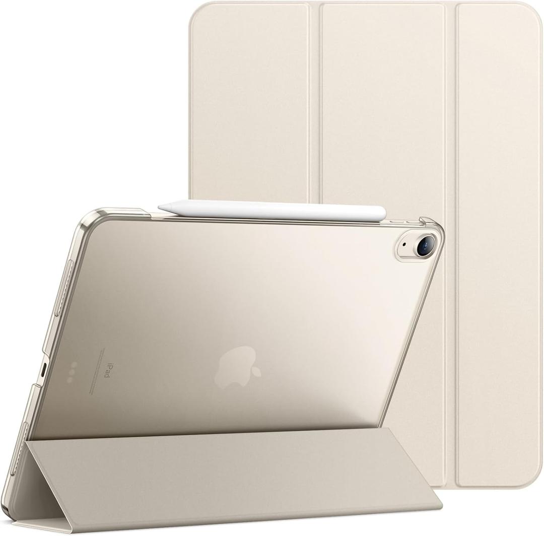 JETech Case for iPad Air 13-Inch M4/M3/M2 (2026/2025/2024), Slim Stand Hard Back Shell Smart Cover with Auto Wake/Sleep (Starlight)