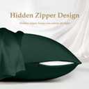 NSSL Silk Pillowcase for Women, Mulberry Silk Pillowcase for Hair and Skin and Stay Comfortable and Breathable During Sleep(Dark Green,King)