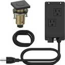 KANARY Square Garbage Disposal Air Switch Kit, Sink Top Air Push Brass Button for Waste Disposer, Safe for Wet Hands Food(Matte Black)