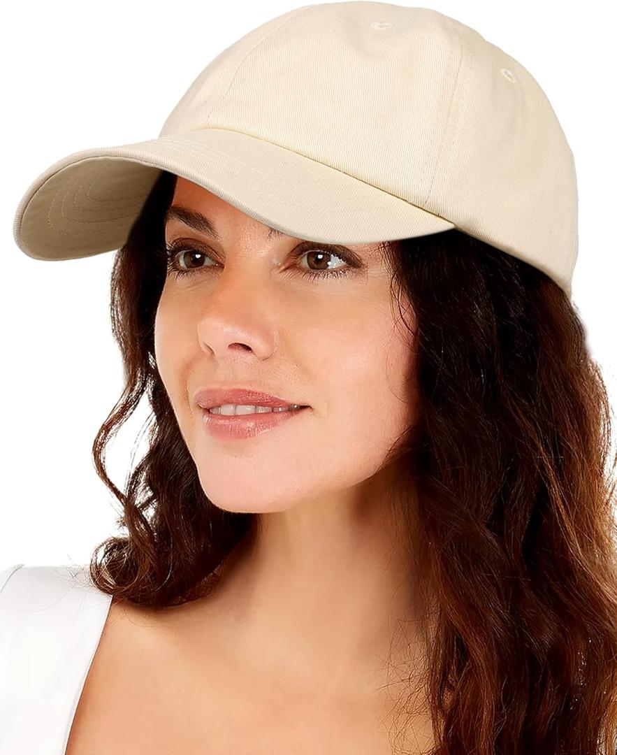 Womens Satin Lined Unstructured Baseball Cap Unisex Silk Lining Washed Cotton Adjustable Vintage Dad Hat (One Size, Beige)