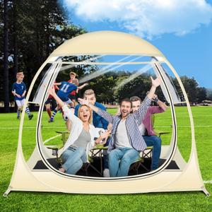 Pop Up Sports Tent, Instant Clear Bubble Tent, with Removable Top Cover, Outdoor All Weather Shelter, for Watching Sports, Cheering, Fishing and Camping
1-4 People (M)