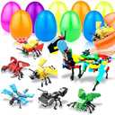 12 Pack 3" Large Easter Eggs Prefilled Stem Building Toys Easter Basket Essential 6 in 1 Basket Stuffers Filler Gifts for Kids Toddlers Boys Girls Eggs Hunt