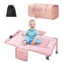 Toddler Airplane Bed Travel Bag 2 in 1, Portable Kids Plane Seat Extender, Baby Flight Essentials Footrest Flyaway Must Have for Infant, Carry On Duffel Bags for Women Gym Hospital Weekender(Pink)