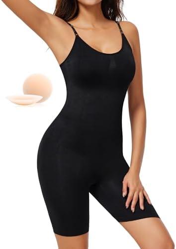 Huvgim Shapewear Bodysuit for Women, Tummy Control Body Shaper Seamless Waist Trainer Shorts Under the Dress XL