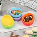 KOLUTI Nonstick Silicone 2oz Pinch Bowls Set of 6, Mini Colorful Condiment Sauce Dip Prep Bowl with Lid, Snack Serving Food Storage Mixing Containers for Side Dish, Microwave & Freezer Safe